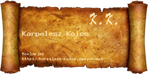 Karpelesz Kolos névjegykártya